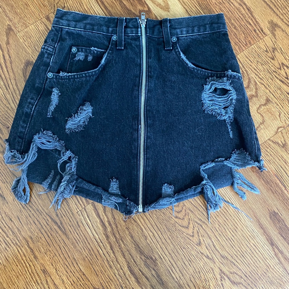 Carmar black jean skirt